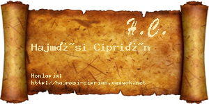 Hajmási Ciprián névjegykártya